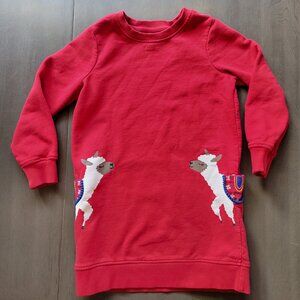 Hanna Andersson red alpaca sweater dress for girls